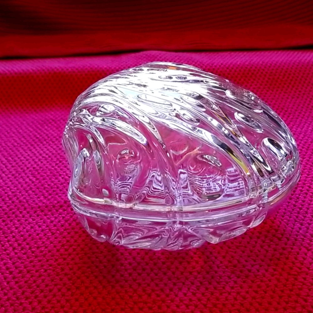 Vintage Glass Clam Shell Trinket Box
